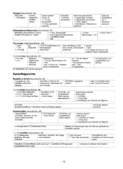 Vegetarisch Kunz-Bircher: Salate von
gekochtem Gemüse - Kartoffelgerichte 01 Vegetarisch Kunz-Bircher: Salate von
gekochtem Gemüse - Kartoffelgerichte 01