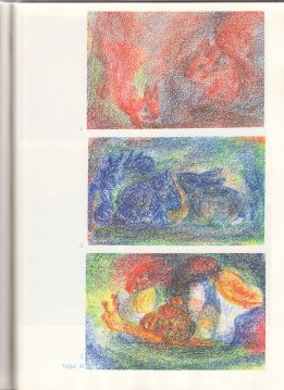 Tafel 46: Tierkunde 12 mit
                          Bilderbucharbeit in Bienenwachsfarben (5.-7.
                          Schuljahr)