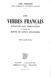 Titre: Verbes conjugu�s fran�ais de Simond,
                        Payot 1976