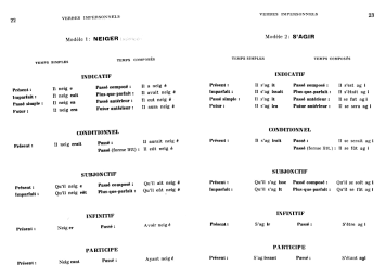 Verbes impersonnels: Neiger, s'agir,
                        p.22-23