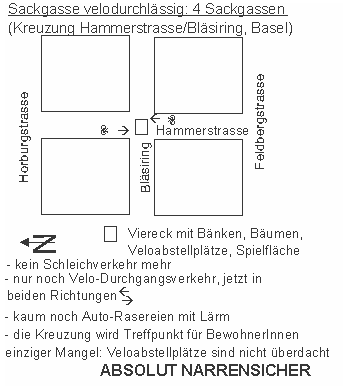 Die Durchgangsstrasse wird zur
                        Sackgasse, aber velodurchl�ssig