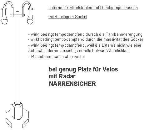 Laterne f�r Mittelstreifen
                            auf Durchgangsstrassen mit 8-eckigem Sockel