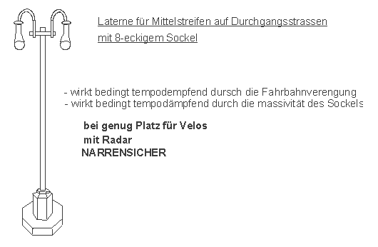 Laterne
                    f�r Mittelstreifen auf Durchgangsstrassen mit
                    8-eckigem Sockel
