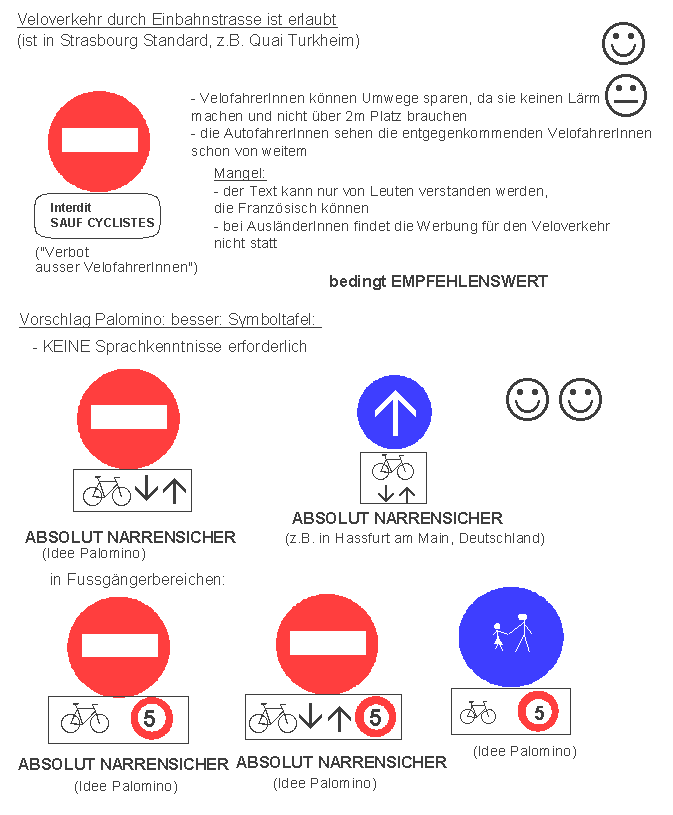 Strassburg / Strasbourg:
                    Einbahnstrassen velodurchl�ssig, Signalisation