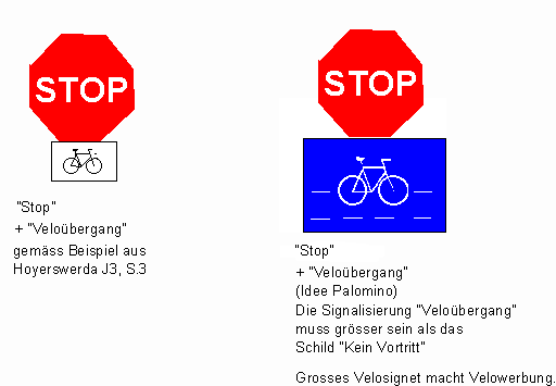 Signalisation Stop plus Velo�bergang /
                          Fahrrad�bergang ohne Text, Hoyerswerda,
                          Palomino.