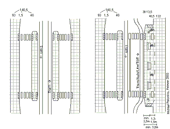 Einseitiger
Umbau einer
Inseltramhaltestelle
zu einer
Kaphaltestelle
mit Velowegen
/ Fahrradweg
hinter den
Tramhäuschen
hindurch Einseitiger
Umbau einer
Inseltramhaltestelle
zu einer
Kaphaltestelle
mit Velowegen
/ Fahrradweg
hinter den
Tramhäuschen
hindurch