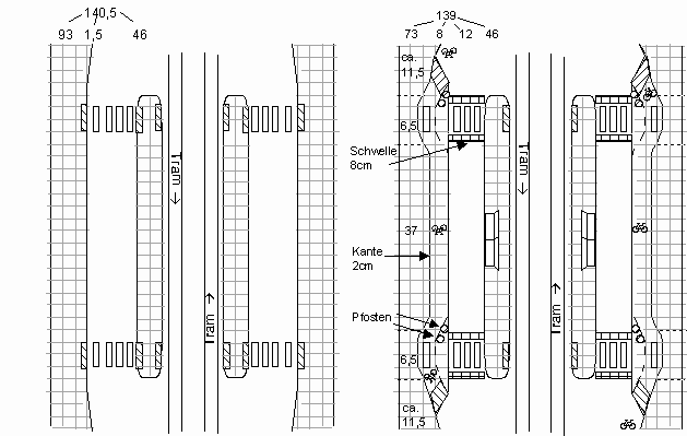 Inseltramhaltestelle
ergänzt mit
erhöhten
Velowegen /
Fahrradwegen
und erhöhten
Fussgängerstreifen Inseltramhaltestelle
ergänzt mit
erhöhten
Velowegen /
Fahrradwegen
und erhöhten
Fussgängerstreifen