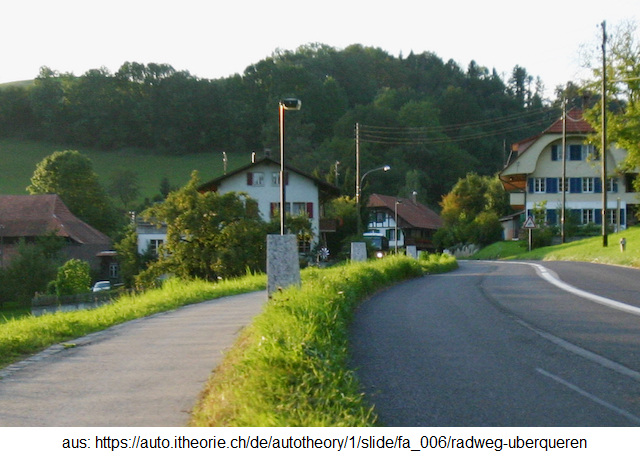 40. Radweg überqueren bei über 2m
Abstand: Eigene Signalisation 40.
Radweg überqueren bei über 2m Abstand:
Eigene Signalisation