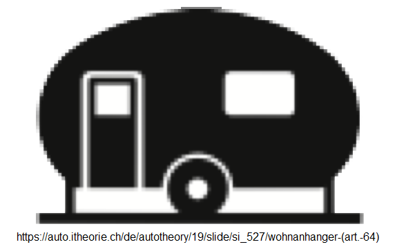 24. Ergänzungssignal
Wohnanhänger / Wohnwagen (Art. 64) 24. Ergänzungssignal Wohnanhänger
/ Wohnwagen (Art. 64)