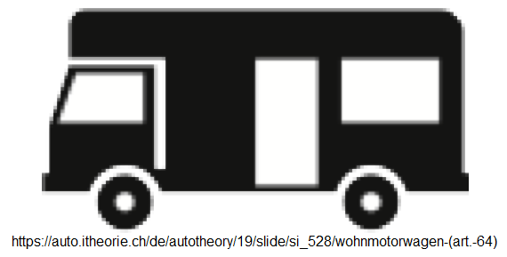 25. Ergänzungssignal Wohnmotorwagen
/ Wohnmobil (Art. 64) 25.
Ergänzungssignal Wohnmotorwagen /
Wohnmobil (Art. 64)