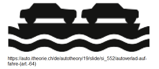 41. Ergänzungssignal: Autoverlad
auf Fähre (Art. 64) 41.
Ergänzungssignal: Autoverlad auf Fähre
(Art. 64)