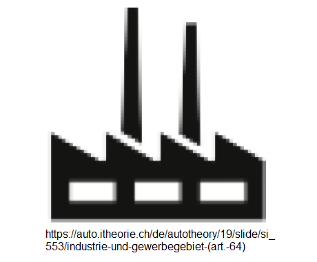 42. Ergänzungssignal: Industrie und
Gewerbegebiet (Art. 64) 42.
Ergänzungssignal: Industrie und
Gewerbegebiet (Art. 64)