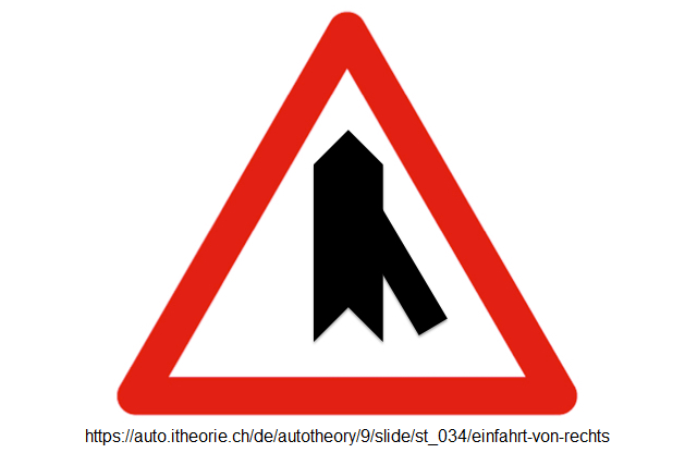 10. Warnsignal: Einfahrt von Rechts 10. Warnsignal: Einfahrt von Rechts