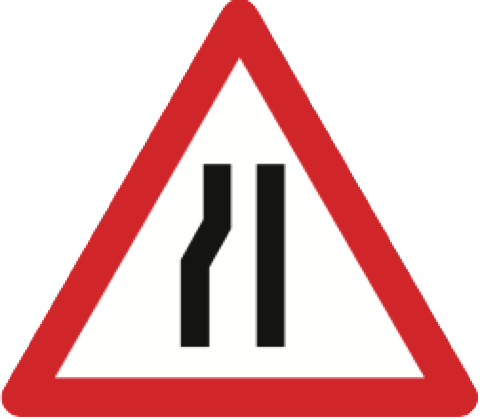 9. Gefahrensignal: Achtung
Verengung links (Art. 7) 9.
Gefahrensignal: Achtung Verengung links
(Art. 7)