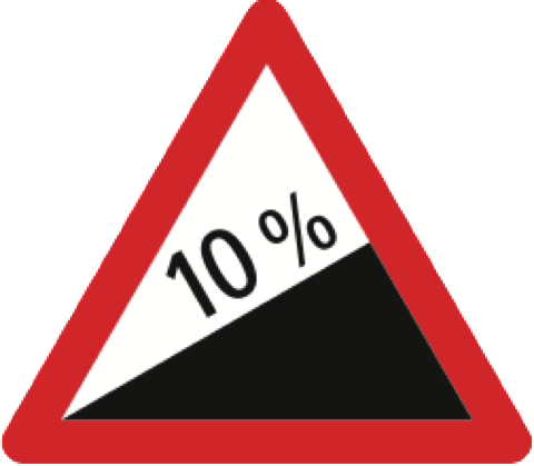 11. Gefahrensignal: Achtung Starke
Steigung (Art. 8) 11.
Gefahrensignal: Achtung Starke Steigung
(Art. 8)