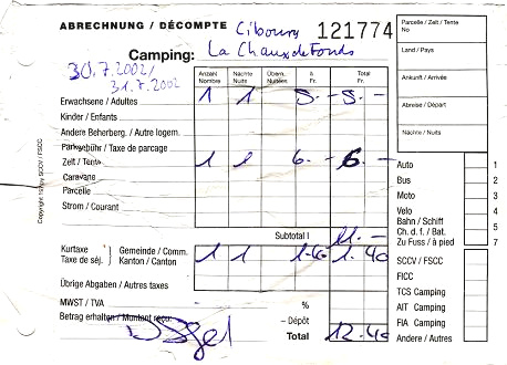 La
Cibourg Quittung La Cibourg Quittung