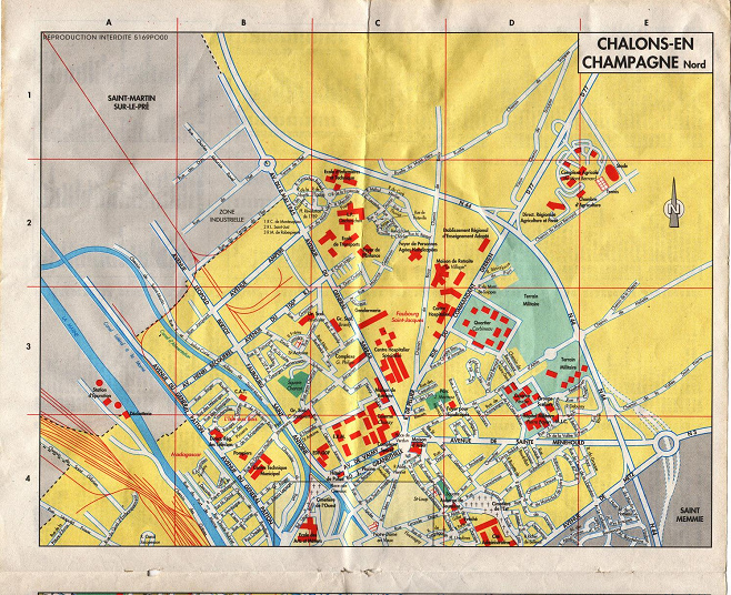 Ch�lons-en-Champagne (Ch�lons-sur-Marne),
                      Stadtplan, Nordteil