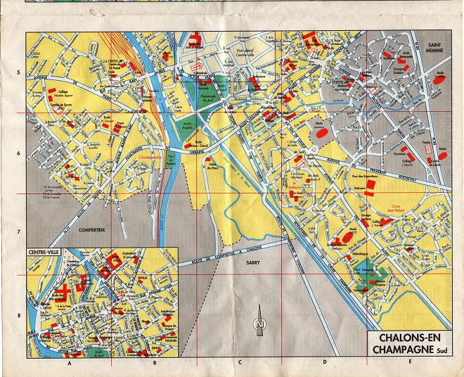 Ch�lons-en-Champagne (Ch�lons-sur-Marne),
                      Stadtplan, S�dteil