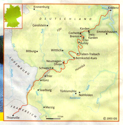 Karte: Mosel-Radwanderweg / Veloroute