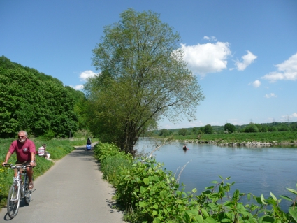 Ruhrtalradweg zwischen Wald und freiem Feld