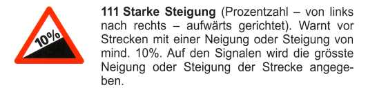 Verkehrszeichen: Gefahrsignal Achtung starke
                      Steigung