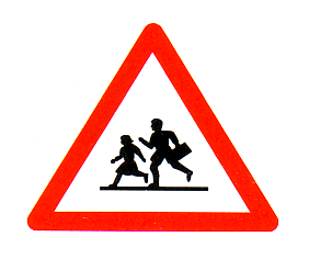 Verkehrszeichen: Gefahrsignal Achtung Kinder