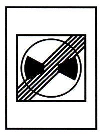 Verkehrszeichen: Hinweissignal Parkplatz mit
                      Parkscheibe, Ende