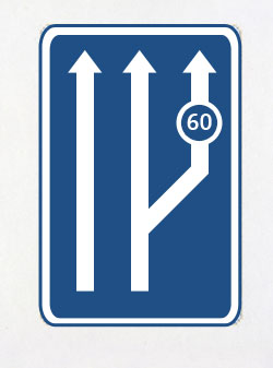 Hinweissignal:
                      Kriechspur (Spanien)