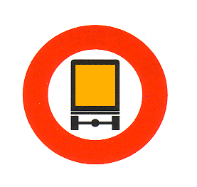 Verkehrszeichen: Vorschriftssignal Verbot f�r
                      Lastwagen mit gef�hrlicher Ladung
