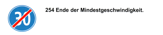 Verkehrszeichen: Vorschriftssignal
                      Mindestgeschwindigkeit aufgehoben