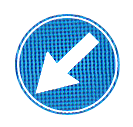 Verkehrszeichen: Vorschriftssignal
                      verpflichtendes Umfahren eines Hindernisses links
                      herum