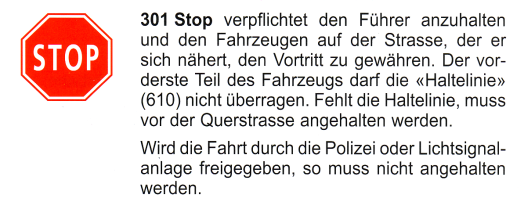 Vortrittsignal Stop