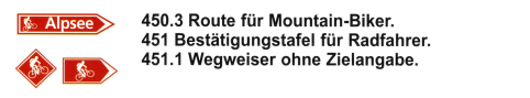 Verkehrszeichen: Wegweiser f�r
                      Mountainbike-Routen