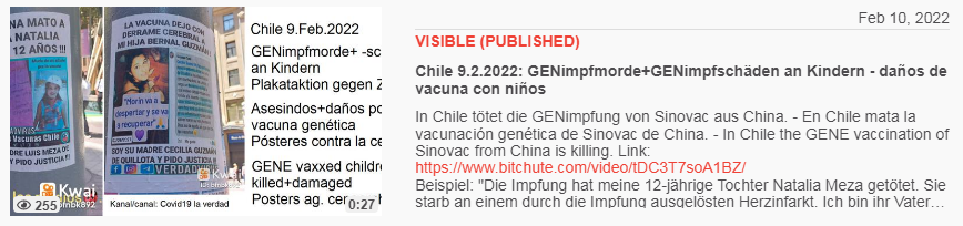 Video vom 10.2.2022: Chile 9.2.2022:
GENimpfmorde+GENimpfschäden an Kindern - daños de
vacuna con niños Video vom 10.2.2022: Chile
9.2.2022: GENimpfmorde+GENimpfschäden an Kindern -
daños de vacuna con niños